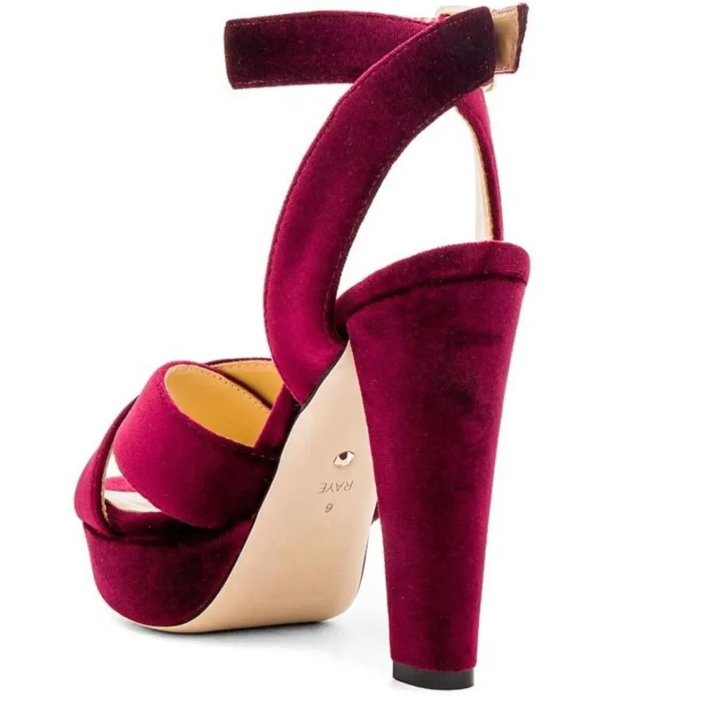 Raye Scarlet Velver Heels - Size 8 - New with Box